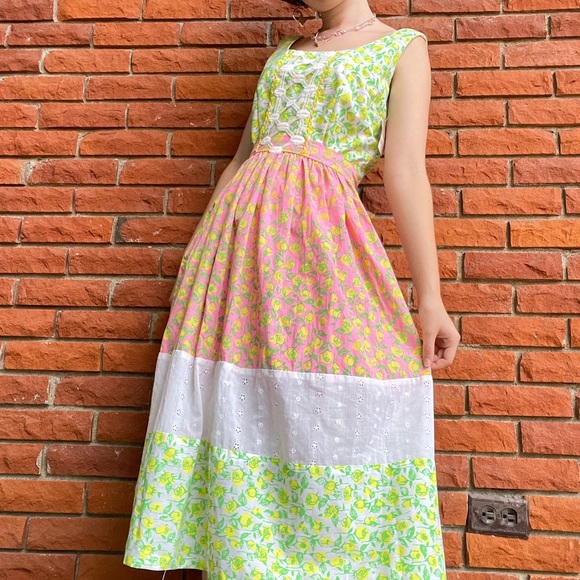 Vintage Lily Pulitzer floral colour block dress - Picture 7 of 16